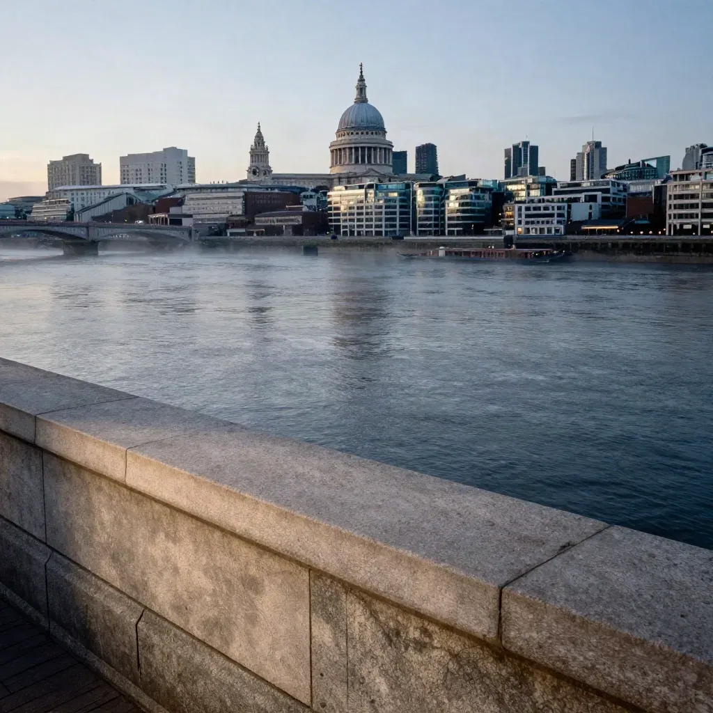 Blue-hour Thames and City skyline above a calm river with St Paul’s high in frame