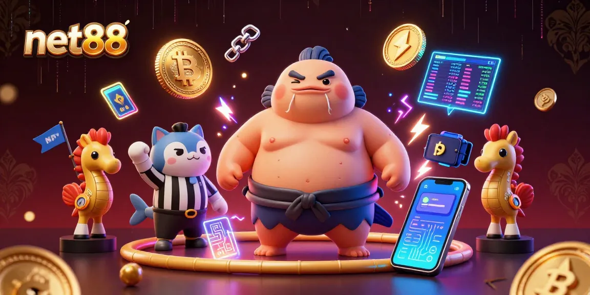 Experience thrilling gameplay at net88 with a vibrant underwater casino scene featuring a charismatic fugu.
