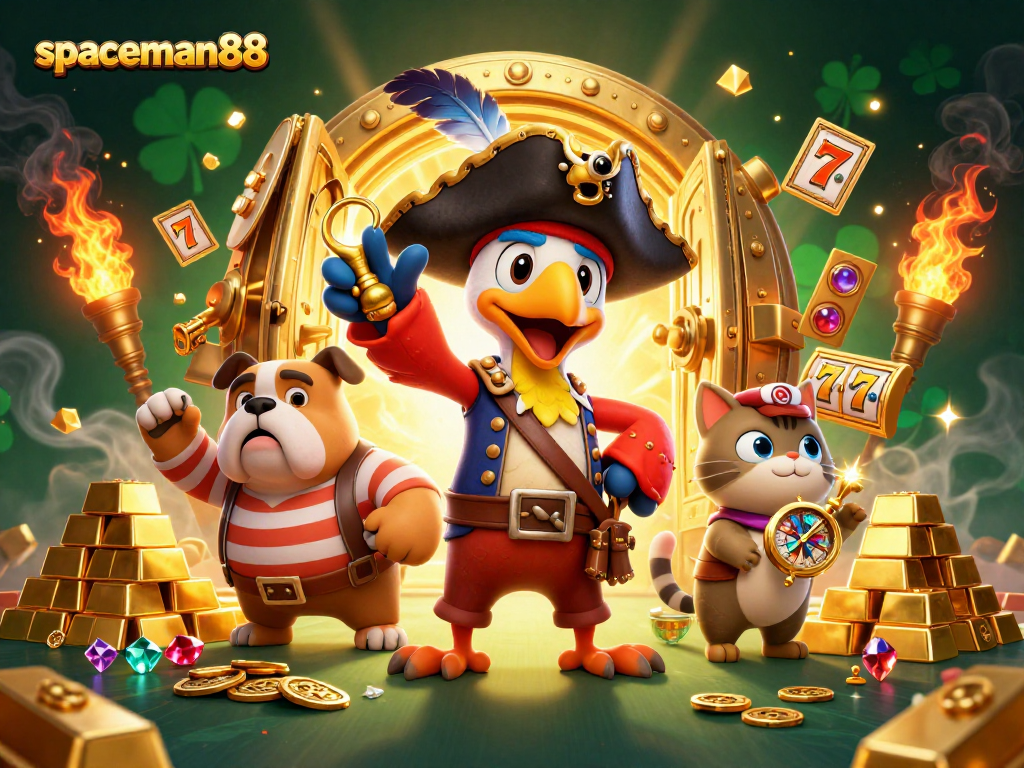 Spaceman88 players hit the jackpots with vibrant slot reels and a treasure-filled scene