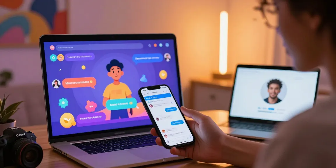 ai 18+ digital chat interaction with vibrant AI character and modern interface