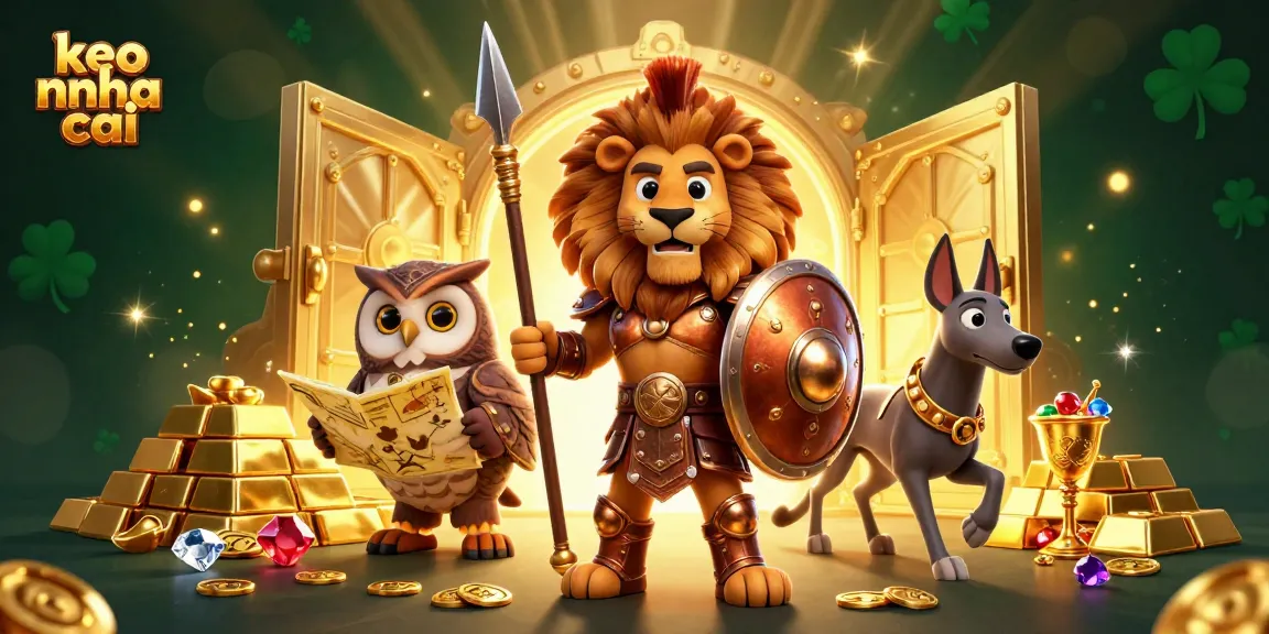 Engage in thrilling betting strategies with keo nha cai as cartoon heroes symbolize victory.